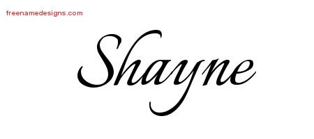 Shayne Calligraphic Name Tattoo Designs