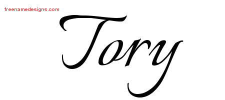 Tory Calligraphic Name Tattoo Designs