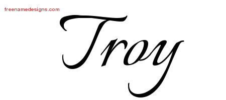 Calligraphic Name Tattoo Designs Troy Free Graphic - Free Name Designs