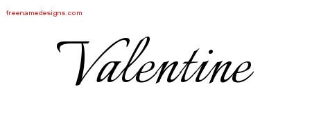 Valentine Calligraphic Name Tattoo Designs