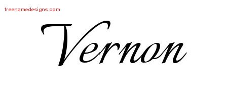 Vernon Calligraphic Name Tattoo Designs