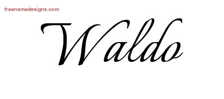 Waldo Calligraphic Name Tattoo Designs