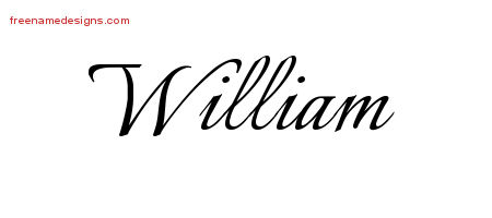William Calligraphic Name Tattoo Designs