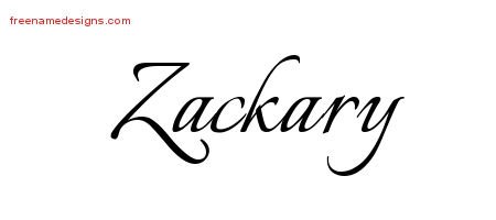 Zackary Calligraphic Name Tattoo Designs