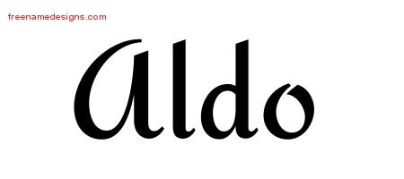 Aldo Calligraphic Stylish Name Tattoo Designs