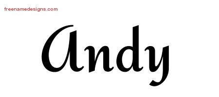 Andy Calligraphic Stylish Name Tattoo Designs