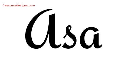 Asa Calligraphic Stylish Name Tattoo Designs