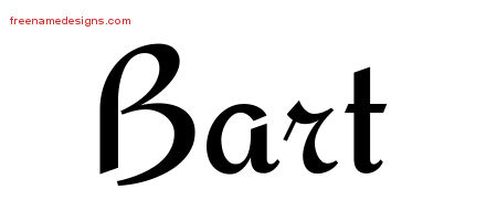 Bart Calligraphic Stylish Name Tattoo Designs