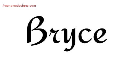 Bryce Calligraphic Stylish Name Tattoo Designs