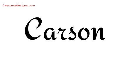 Carson Calligraphic Stylish Name Tattoo Designs