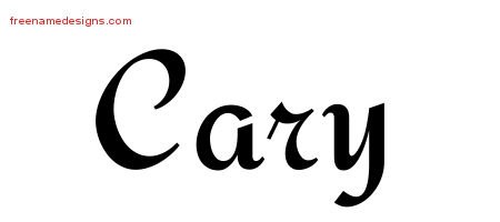 Cary Calligraphic Stylish Name Tattoo Designs