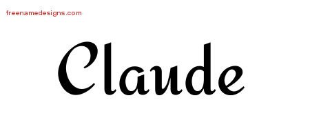 Claude Calligraphic Stylish Name Tattoo Designs