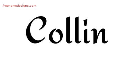 Collin Calligraphic Stylish Name Tattoo Designs