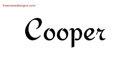 Cooper Calligraphic Stylish Name Tattoo Designs