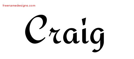 Craig Calligraphic Stylish Name Tattoo Designs