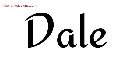 Dale Calligraphic Stylish Name Tattoo Designs
