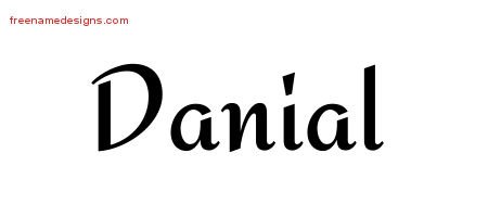 Danial Calligraphic Stylish Name Tattoo Designs