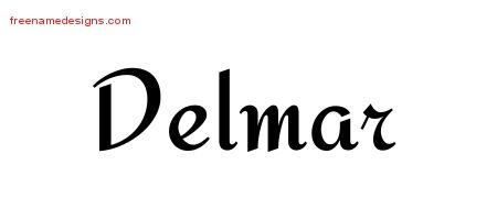 Delmar Calligraphic Stylish Name Tattoo Designs