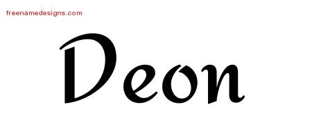 Deon Calligraphic Stylish Name Tattoo Designs