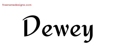 Dewey Calligraphic Stylish Name Tattoo Designs