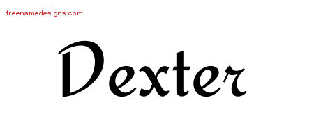 Dexter Calligraphic Stylish Name Tattoo Designs
