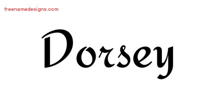 Dorsey Calligraphic Stylish Name Tattoo Designs