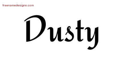 Dusty Calligraphic Stylish Name Tattoo Designs