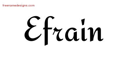 Efrain Calligraphic Stylish Name Tattoo Designs