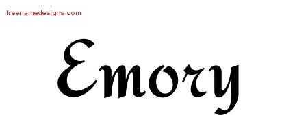 Emory Calligraphic Stylish Name Tattoo Designs