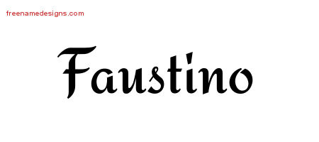 Faustino Calligraphic Stylish Name Tattoo Designs
