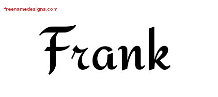 Frank Calligraphic Stylish Name Tattoo Designs