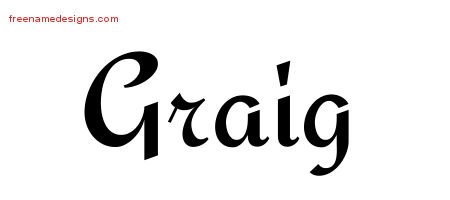 Graig Calligraphic Stylish Name Tattoo Designs