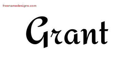 Grant Calligraphic Stylish Name Tattoo Designs