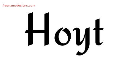 Hoyt Calligraphic Stylish Name Tattoo Designs