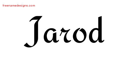 Jarod Calligraphic Stylish Name Tattoo Designs