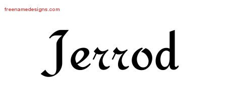 Jerrod Calligraphic Stylish Name Tattoo Designs