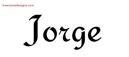 Jorge Calligraphic Stylish Name Tattoo Designs