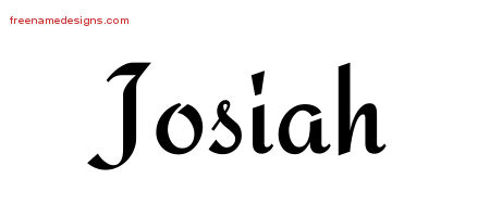 Josiah Calligraphic Stylish Name Tattoo Designs