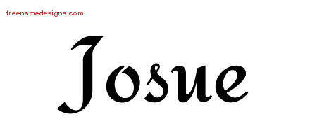 Josue Calligraphic Stylish Name Tattoo Designs