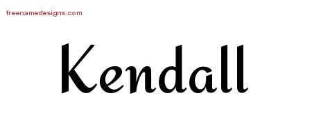 Kendall Calligraphic Stylish Name Tattoo Designs