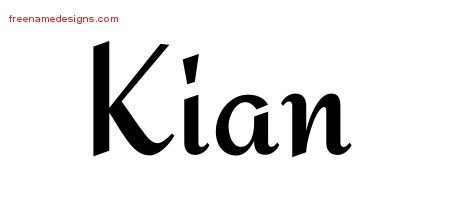 Kian Calligraphic Stylish Name Tattoo Designs