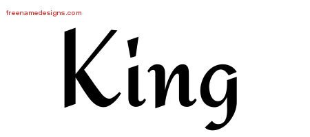 King Calligraphic Stylish Name Tattoo Designs