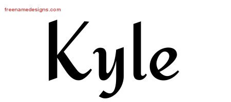 Kyle Calligraphic Stylish Name Tattoo Designs