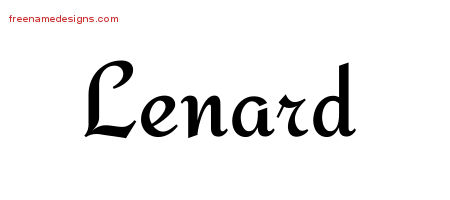Lenard Calligraphic Stylish Name Tattoo Designs