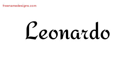 Calligraphic Stylish Name Tattoo Designs Leonardo Free Graphic - Free ...
