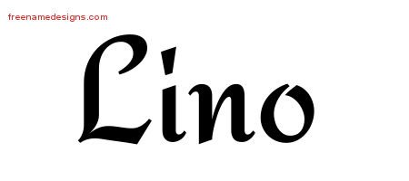 Lino Calligraphic Stylish Name Tattoo Designs