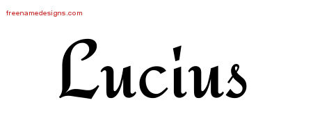 Lucius Calligraphic Stylish Name Tattoo Designs