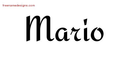 Mario Calligraphic Stylish Name Tattoo Designs