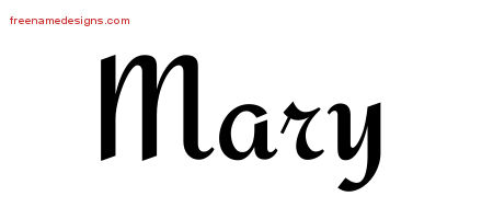 Calligraphic Stylish Name Tattoo Designs Mary Free Graphic - Free Name ...