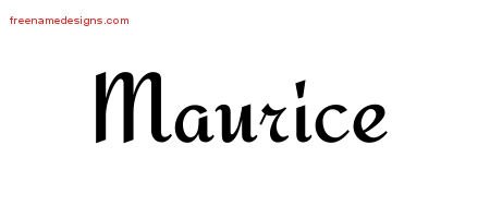 Maurice Calligraphic Stylish Name Tattoo Designs